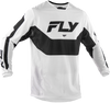 Fly Racing Kinetic Mesh Jersey White/Black Large - Breathable Dirt Bike Jersey for Maximum Comfort