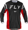 Fly Racing Kinetic Mesh Center Jersey Black/White/Red Medium - Lightweight Performance Motorcycle Jersey