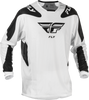 Fly Racing Kinetic Mesh Sym Jersey White/Black Sm - Lightweight Performance Motocross Jersey