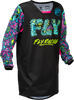 Fly Racing Youth Kinetic Mutant Jersey Black/Multi YXL - Lightweight Performance Riding Apparel