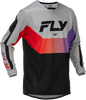 Fly Racing Kinetic Jersey Grey/Red/Purple/Black XL - Lightweight Performance Motocross Jersey