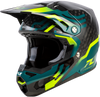 Fly Racing Formula S Carbon Byte Helmet Black Carbon/Teal/Lime XL