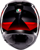 AGV K3 Helmet Striga Large Black, Gray, and Red with Pinlock® Lens and Ventilation System