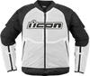 ICON Overlord3 Mesh™ Jacket - White, Medium - Optimized Airflow for Hot Weather Riding