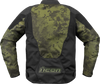 ICON Overlord3™ Magnacross Jacket - Green Camo, Size XL, Durable 300D Polyester Construction with Impact Protection