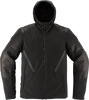 ICON Basehawk2™ Jacket for Men - Black, Size Small - Durable Leather and Softshell Construction with Impact Protectors