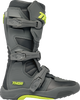 THOR Youth Blitz XR Boots - Gray/Charcoal, US 5 - Durable Motorcycle Riding Gear with Injection Molded Components and Secure Fit