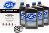 S&S CYCLE Oil Change Kit for Harley-Davidson Twin Cam 1999-2017 – Includes Black Oil Filter, 4 Quarts of Premium Motor Oil Part #218943