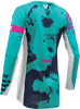 THOR Women's Launchmode Bleach Jersey - White/Aqua - XL (Part #2911-0349)