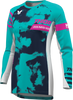 THOR Women's Launchmode Bleach Jersey - White/Aqua, Small - Part Number 2911-0346