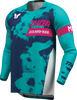 THOR Launchmode Bleach Jersey - White/Aqua, Medium - Part Number 2910-8407
