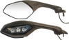 EMGO Cat Eye Left Side View Mirror for Yamaha - OEM Style - Black