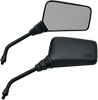 EMGO Roadhawk Side View Mirror - Rectangle Long Design - M10 x 1.25 Thread - Black Finish (Part No. 20-25105)