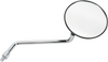 EMGO Round Side View Mirror - Right - Black with Chrome Stem - Part Number 20-31902