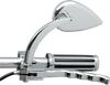 DRAG SPECIALTIES Teardrop Chrome Side View Mirror with Curved Long Stem, Part 0640-0387