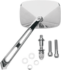 DRAG SPECIALTIES Mirror with Air Stem 60-6240-BC - Chrome Side View, Rectangle, Left/Right Application