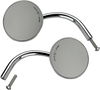 BILTWELL 6503-400-532 Chrome Round Side View Mirrors – Utility Pair with Adjustable Head and Durable Mounting Hardware