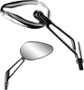 Parts Unlimited X-Treme Mini Side View Mirror - Teardrop Billet Chrome - Part 17069
