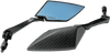 KOSO North America TT-Style Side View Mirror Pair with Carbon Fiber Finish and Blue Lens, Part OA016CK6