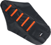 Moose Offroad Ribbed Seat Cover for KTM 2003-2007, Black with Orange Ribs (Part Number: KTM25003-336RT)