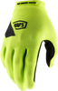 100 Percent Ridecamp Gloves Fluo Yellow Large - Durable, Comfortable Mountain Biking Gloves
