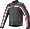 Alpinestars Dyno Leather Jacket - Black, Ruby Red & Ecru – 4XL | Part 3103924-1316-4X
