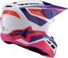 Alpinestars SM3 Heat Helmet White/Purple/Pink Glossy Medium - High-Performance Off-Road Helmet with Advanced Safety Features