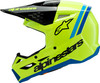 Alpinestars SM3 Youth Radium Helmet YLW Fluo/Blk/Blue YS – Youth Off-Road Motorcycle Helmet with Impact Protection and Ventilation