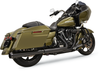 BASSANI XHAUST 2-into-1 Crossover Eliminator with 4-inch DNT® Slip-On Muffler - Black - Megaphone 1F17RB