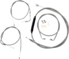 LA Choppers Standard Stainless Braided Handlebar Cable and Brake Line Kit for 15-17 Inch Ape Hangers on '96-'06 Softail - Part LA-8100KT-16