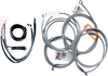 LA CHOPPERS Complete Stainless Braided Handlebar Cable and Brake Line Kit for 12-14 Inch Handlebars - Fits 2014-2015 FL Models - Part LA-8052KT2-13