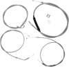 LA Choppers Standard Stainless Braided Handlebar Cable and Brake Line Kit for Mini Ape Hangers on '07-'22 Sportster - Part LA-8320KT-08