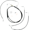 LA Choppers Standard Black Vinyl Handlebar Cable and Brake Line Kit for 12-14 Inch Ape Hangers on 2018-2022 Softail Models - Part LA-8155KT-13B