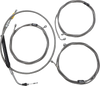 LA CHOPPERS Standard Stainless Braided Handlebar Cable and Brake Line Kit for 15-17 Inch Ape Hangers - '21-'22 Touring LA-8058KT-16