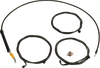 LA Choppers Midnight Braided Handlebar Cable and Brake Line Kit for 2023-2025 Touring with Ape Hanger Handlebars, Part LA-8059KT-08M