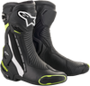 Alpinestars SMX Plus Motorcycle Boots - Black, White & Yellow Fluorescent, US 11.5 / EU 46 (Part #2221019-125-46)