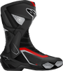 Alpinestars SMX-6 V3 Motorcycle Boots – Black, Silver & Red, US 9 / EU 43 – Performance Track and Street Riding Footwear