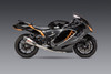 Yoshimura 11211AP520 Exhause At2 Race FS SS/SS/CF Works with Matte Carbon Fiber End Cap and Custom Heal Guard