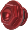 WORKS CONNECTION Aluminum Oil Filler Plug - Red - Honda/Kawasaki/Yamaha 24-070