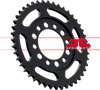JT SPROCKETS Rear Sprocket - 44 Tooth - Yamaha JTR1842.44