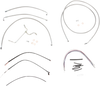 BURLY BRAND Complete Stainless Braided Handlebar Cable/Brake Line Kit - 15" Ape Hangers - '14-'16 FLH B30-1118