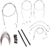 BURLY BRAND Complete Stainless Braided Handlebar Cable/Brake Line Kit - 16" Ape Hangers - '07 Touring B30-1086