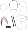 BURLY BRAND Complete Stainless Braided Handlebar Cable/Brake Line Kit - 16" Ape Hangers - '97-'99 Touring B30-1077