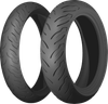 Dunlop American Elite AE2 MU85B16 rear blackwall motorcycle tire 77H bias belted carcass tread macro closeup view for Harley Davidson Electra Glide Road King Street Glide Road Glide touring cruisers