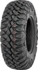 A high-resolution studio product photograph of a QuadBoss QBT846 Radial Utility ATV/UTV tire in size 25x8R12, set against a clean white background. Displayed at a front-three-quarter angle, the heavy-duty radial all-terrain utility tire features an aggressive, non-directional tread pattern with deep lugs designed for smooth ride performance and optimal traction across hardpack, mud, and trail terrain. Constructed with a durable 8-ply rated radial carcass, the black rubber casing displays crisp embossed sidewall text including "QUADBOSS", "QBT846", and "25x8R12".