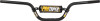 Front view of the anodized black ProTaper SE KLX/DRZ110 handlebar featuring a cold-forged crossbar, black bar pad with white lettering, and pre-fit end plugs on a white background.