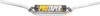 Front view photo of the anodized silver ProTaper SE CR Mid handlebar featuring a silver cold-forged crossbar, black bar pad with white branding, and pre-fit plastic end plugs on a white backdrop.