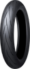 A close-up product photograph of the Dunlop Sportmax Q5A front motorcycle tire in 120/60ZR17 55W sizing. Shown at a three-quarter angle emphasizing the tread and sidewall details, the tire highlights its aggressive, all-around hypersport profile engineered for middleweight sportbikes and agile road riding. It features distinct long, aggressive tread channels designed for effective water dispersion while preserving maximum contact patch grip through corners, finished with clear embossed "DUNLOP" sidewall lettering along its durable matte black rubber construction.