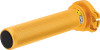 A high-resolution studio product photograph of the ProTaper Twister Throttle Assembly (Part #025074) engineered specifically for KTM and Husqvarna off-road models, set against a clean white background. Displayed at a studio perspective angle, the assembly is precision CNC-machined from lightweight, high-strength 6061-T6 billet aluminum with a hard-anodized finish. It features an integrated sealed radial ball bearing at the outer handlebar end combined with an internal low-friction Teflon sleeve, eliminating cable drag and resistance for precise, effortless throttle action. The tube incorporates an aggressively knurled outer surface to ensure optimal grip-to-tube bonding, a removable plastic end plug for seamless wrap-around handguard installation, and laser-etched ProTaper branding.