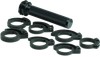 A high-resolution studio product photograph of the ProTaper Micro Throttle Tube Kit, displayed against a clean white background. Arranged in a flat-lay kit layout, the package features a precision CNC-machined two-piece aluminum throttle tube specifically scaled down to fit the reduced-diameter grip section of ProTaper Micro Handlebars. The assembly includes seven interchangeable snap-on throttle cams designed to accommodate virtually all 2-stroke mini off-road motorcycles 85cc and under, along with durable mounting hardware engineered to give youth riders superior throttle modulation, enhanced control, and reduced hand fatigue.